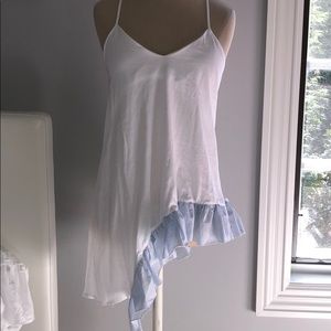 ZARA asymmetrical tunic with sear-sucker bottom